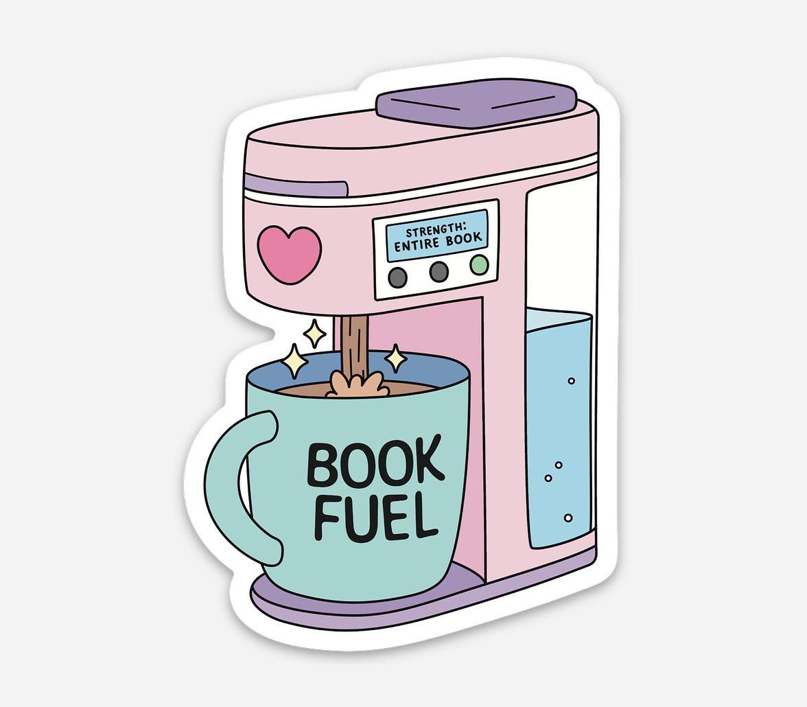 Book Fuel Coffee Machine Sticker