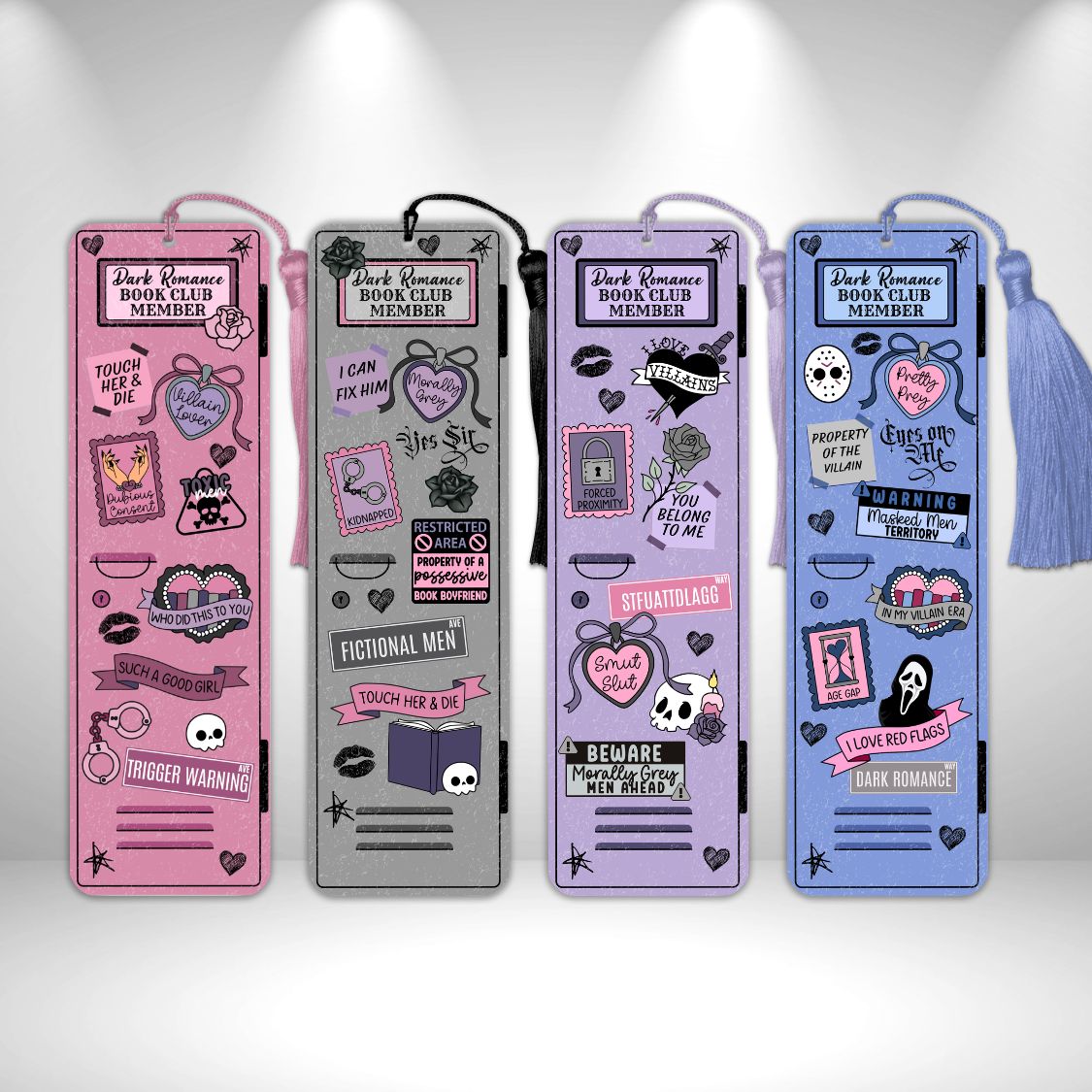 Dark Romance Book Club Locker Metal Bookmarks, Option: 1