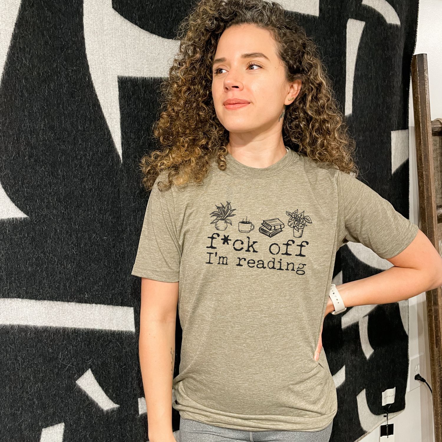 F*ck Off I'm Reading - Unisex Tee - Book Lover, Color: Sage (Black Ink), Size: Small