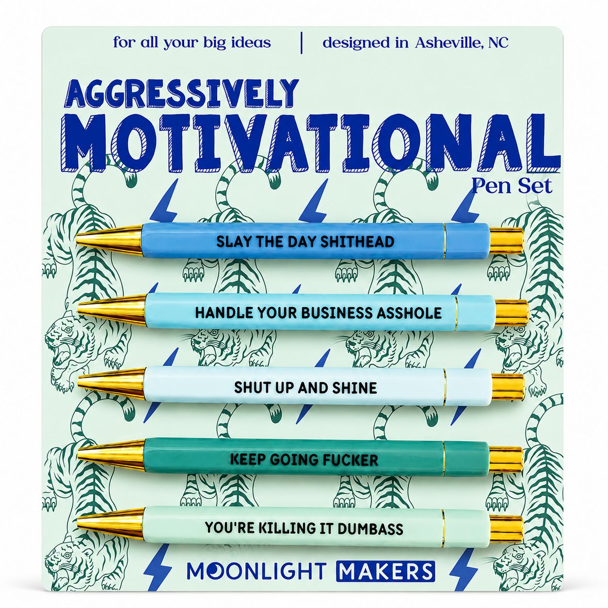 Aggressively Motivational - Pen Set - Funny Gift