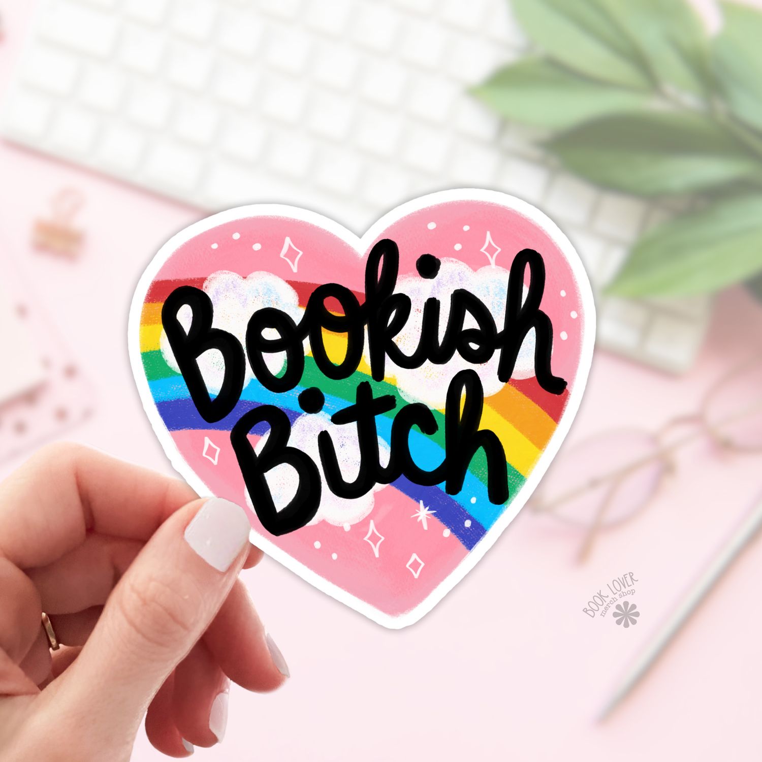 Bookish Bitch Stickers / Bookish Stickers / Book Lover Gift , Size: 2''