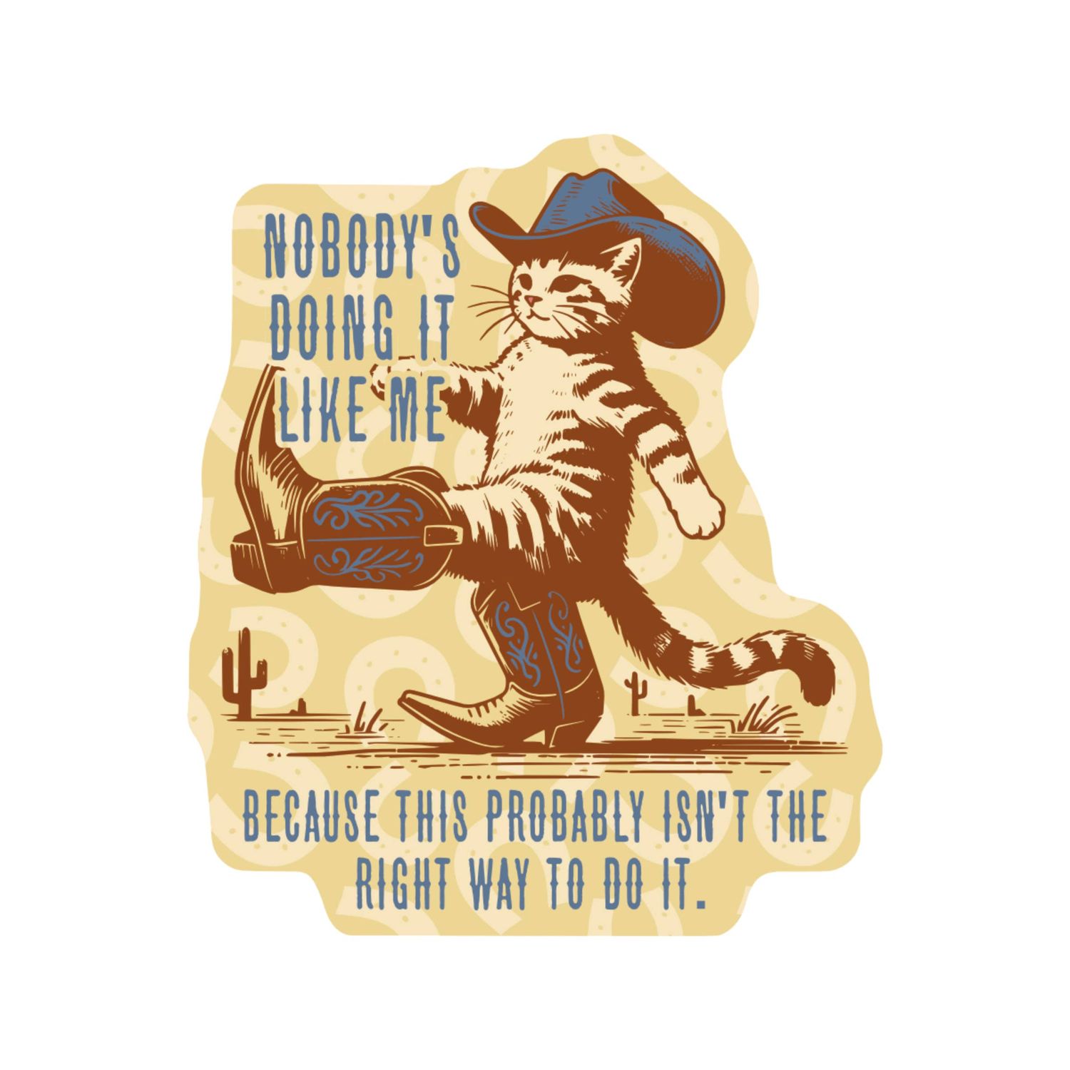 Doing It Like Me Funny Kitty Cat High Quality Vinyl Sticker