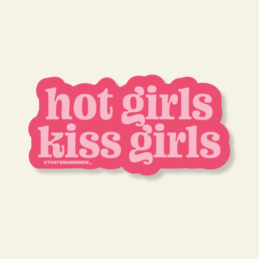 Hot Girls Kiss Girls Vinyl Pride Sticker
