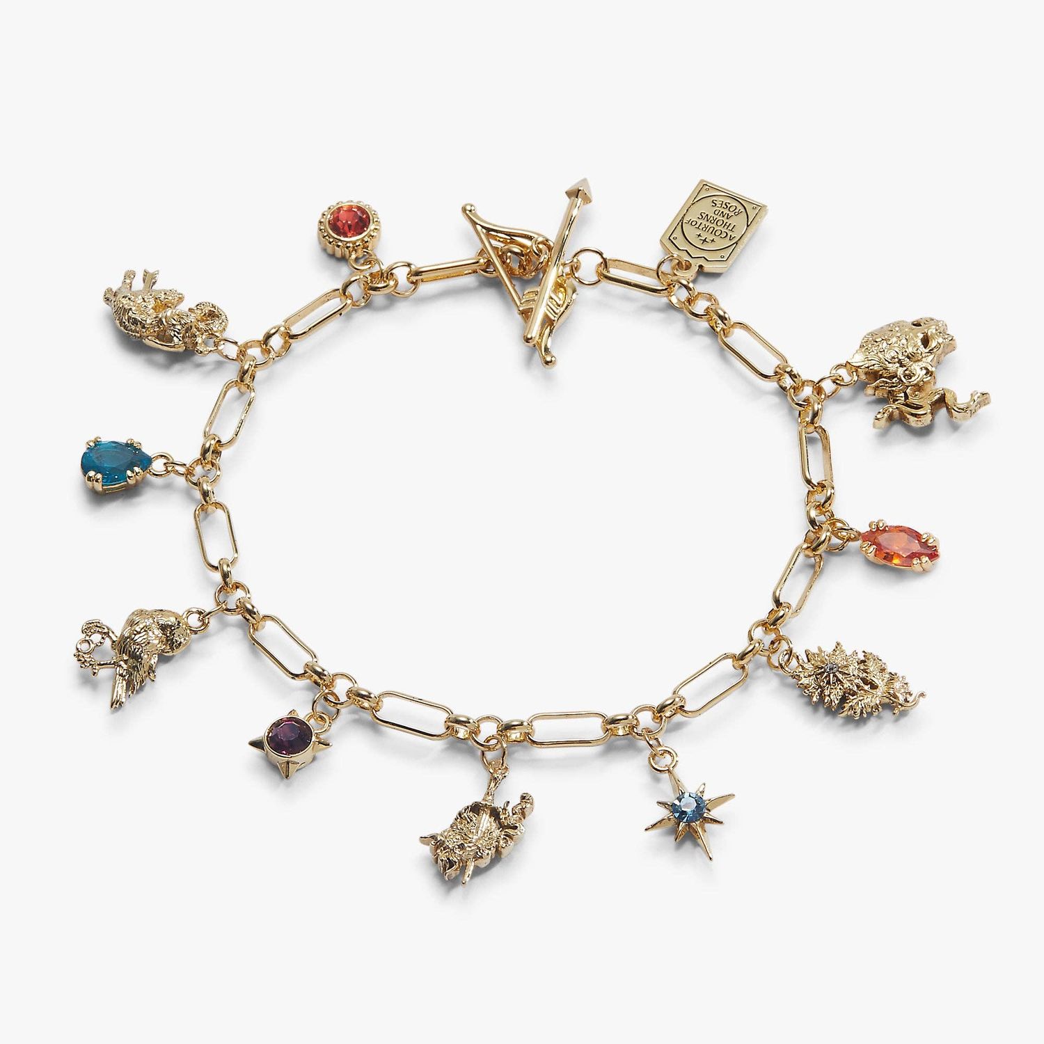 A Court of Thorns and Roses Book Covers Charm Toggle Bracelet, Finish: Gold