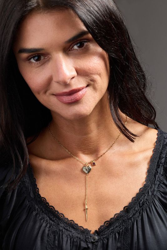 ACOTAR Wings and Ruin Sliding Dagger Heart Necklace