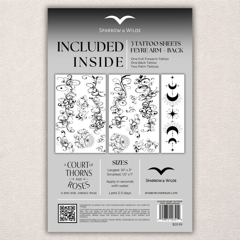 Temporary Tattoo Set | Feyre Arm + Back ACOTAR