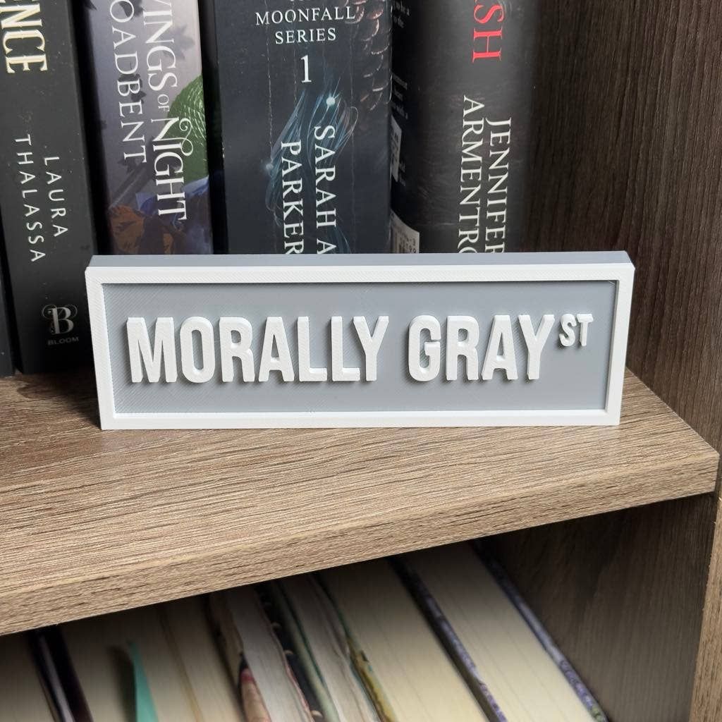 Morally Gray Street Sign | Bookshelf Decor(1)