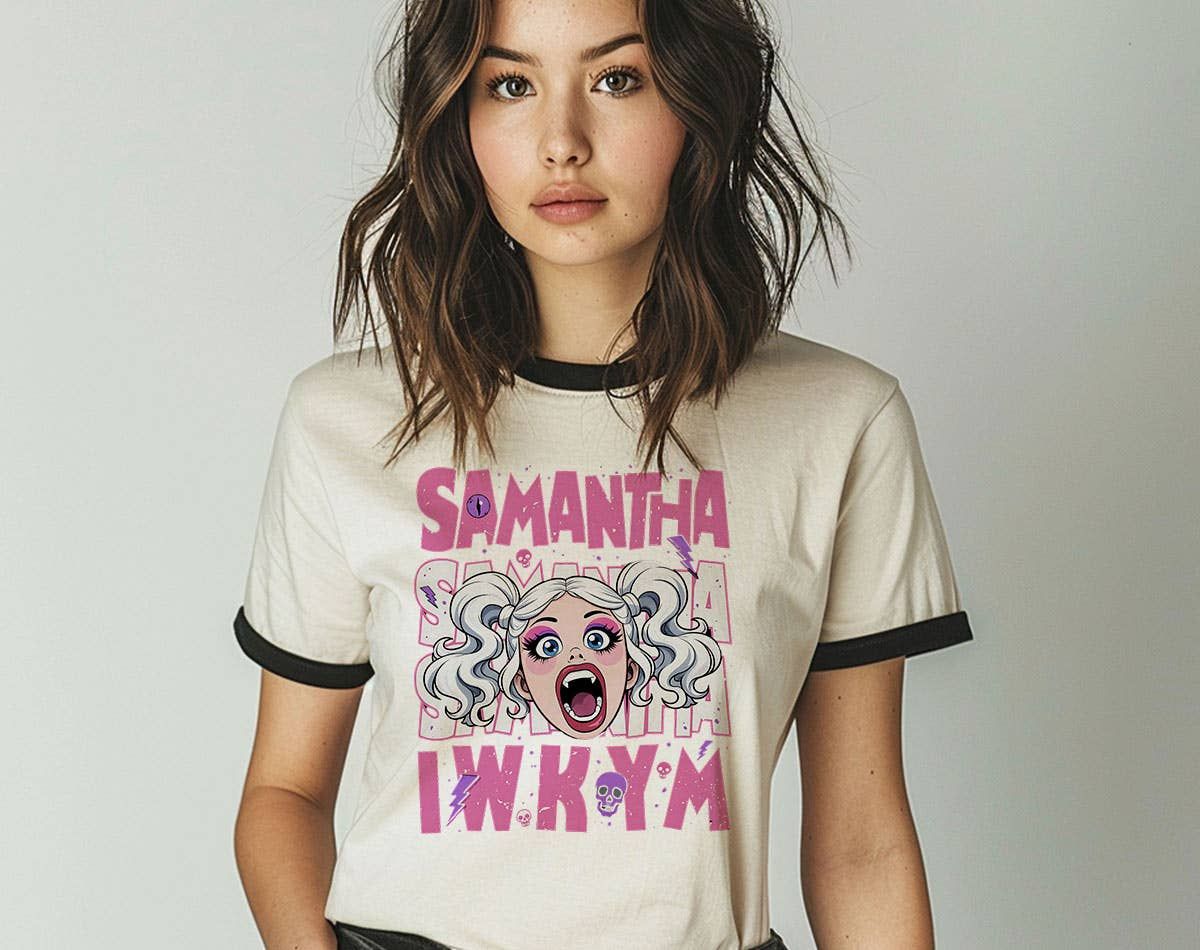 Samantha Dungeon Crawler Carl Book Inspired Ringer Shirt, Color: Natural/Black, Size: SM