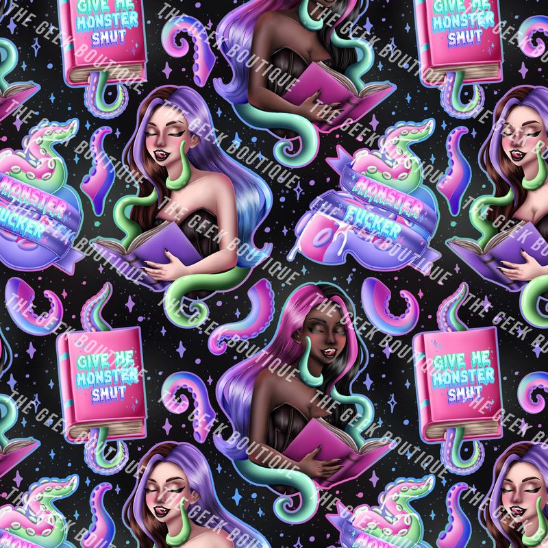 Monster F**K Lover Book Reader Romance Large Zipper Tote Bag