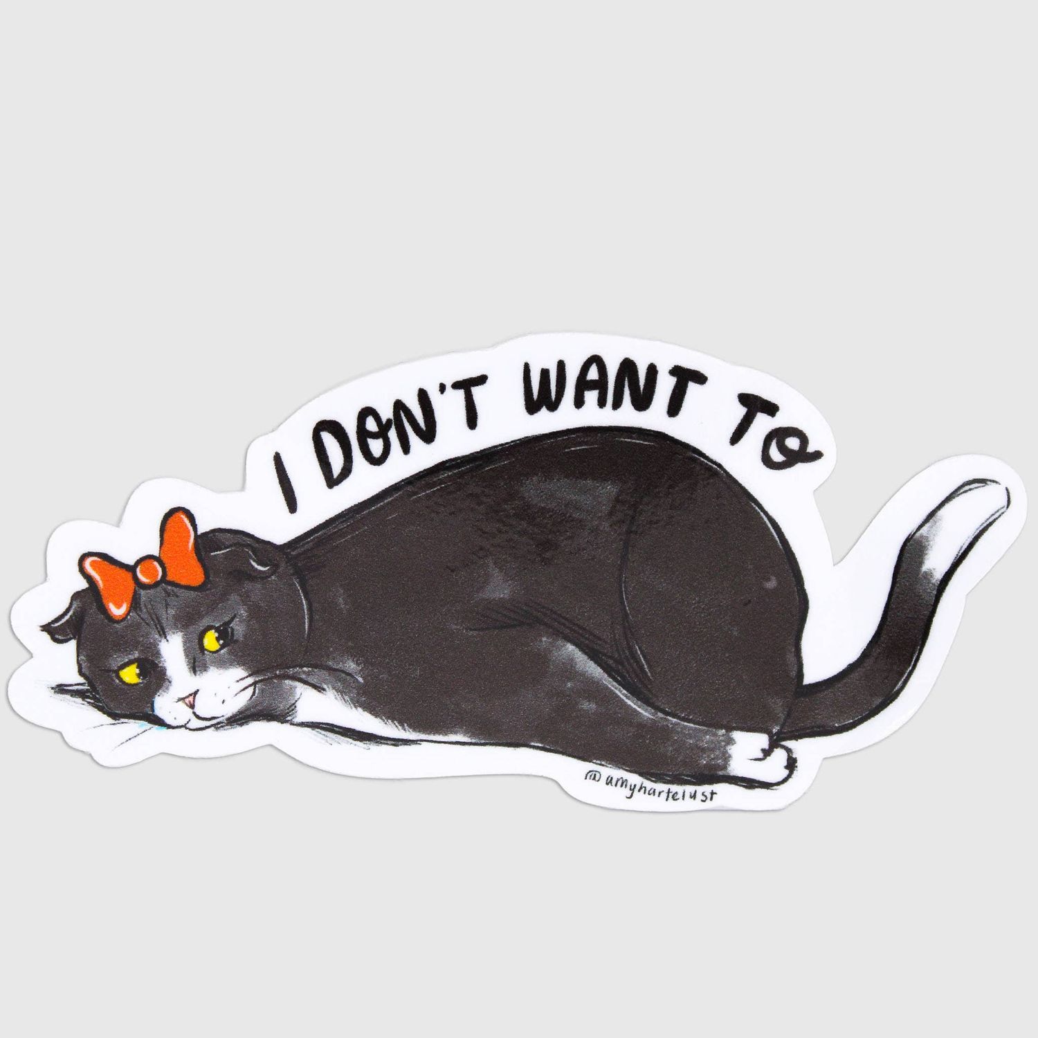 Tired Cat Vinyl Sticker
