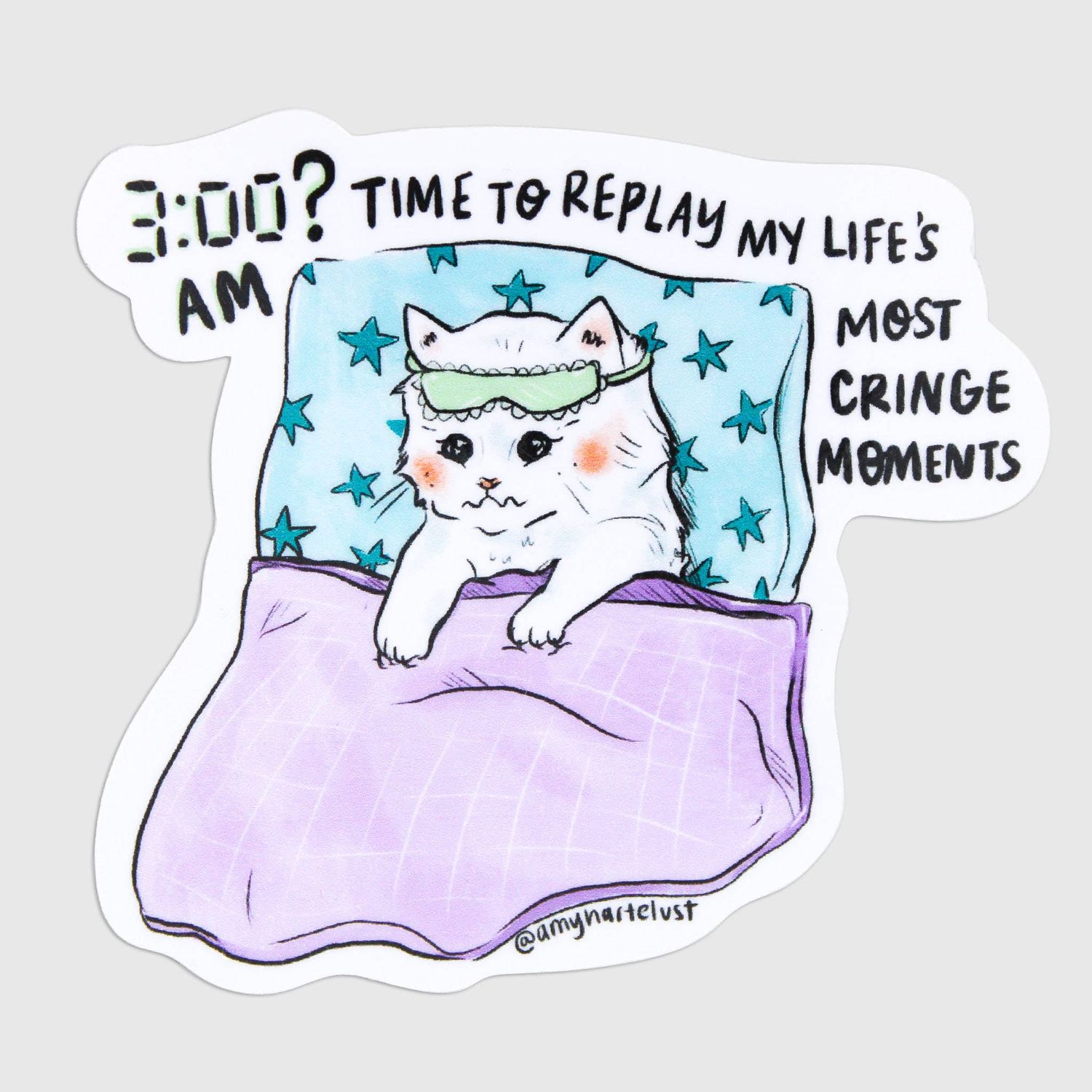 Insomnia Kitty Vinyl Sticker