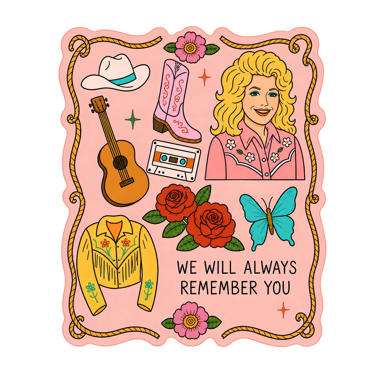 Dolly Parton Memorial Sticker | We Will Always Remember You 