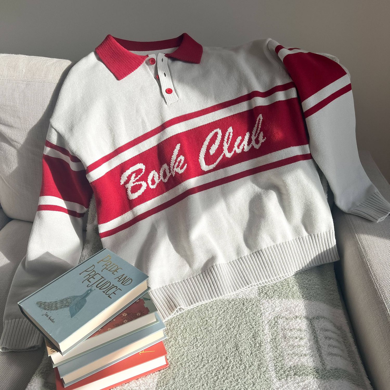 Book Club Rugby Sweater 100% cotton
