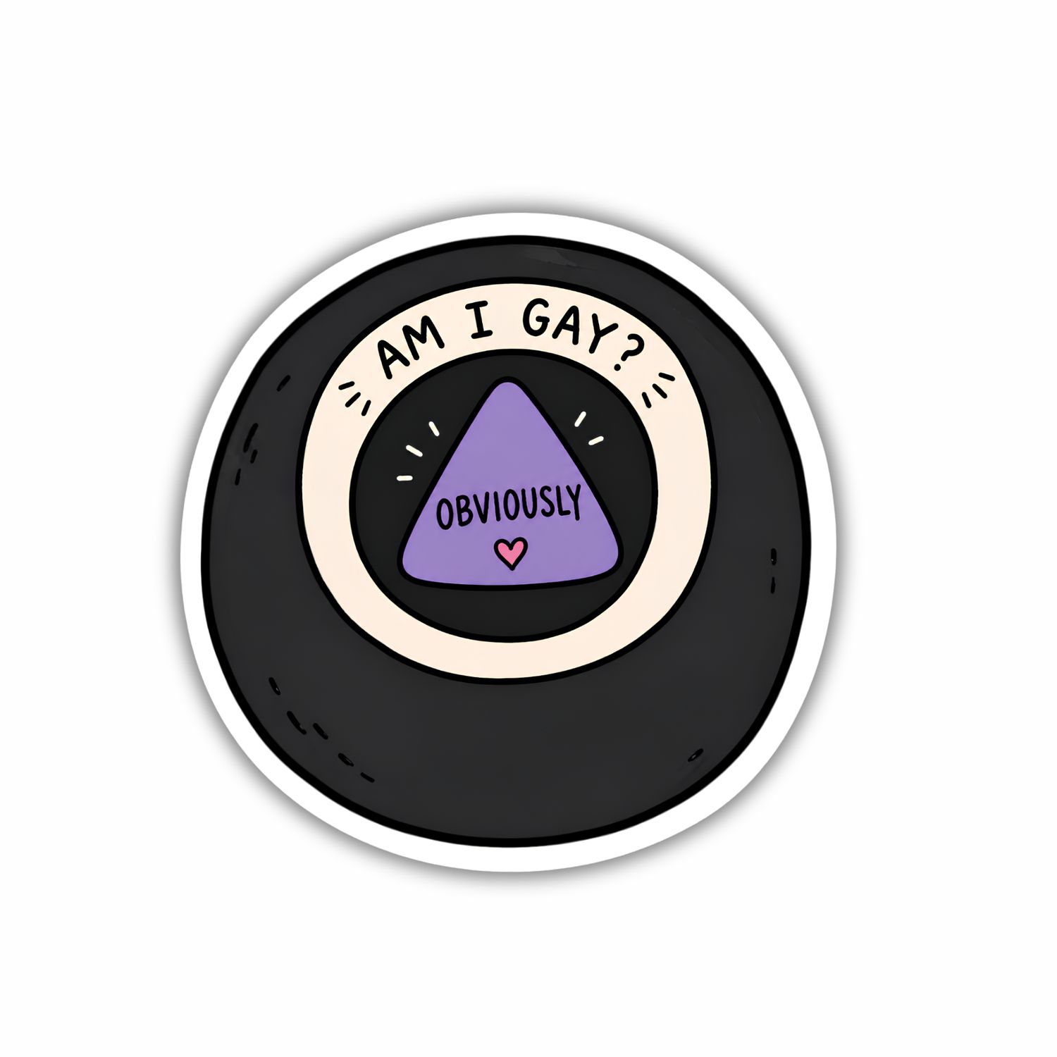 Funny Magic 8 Ball LGBTQ+ Vinyl Sticker