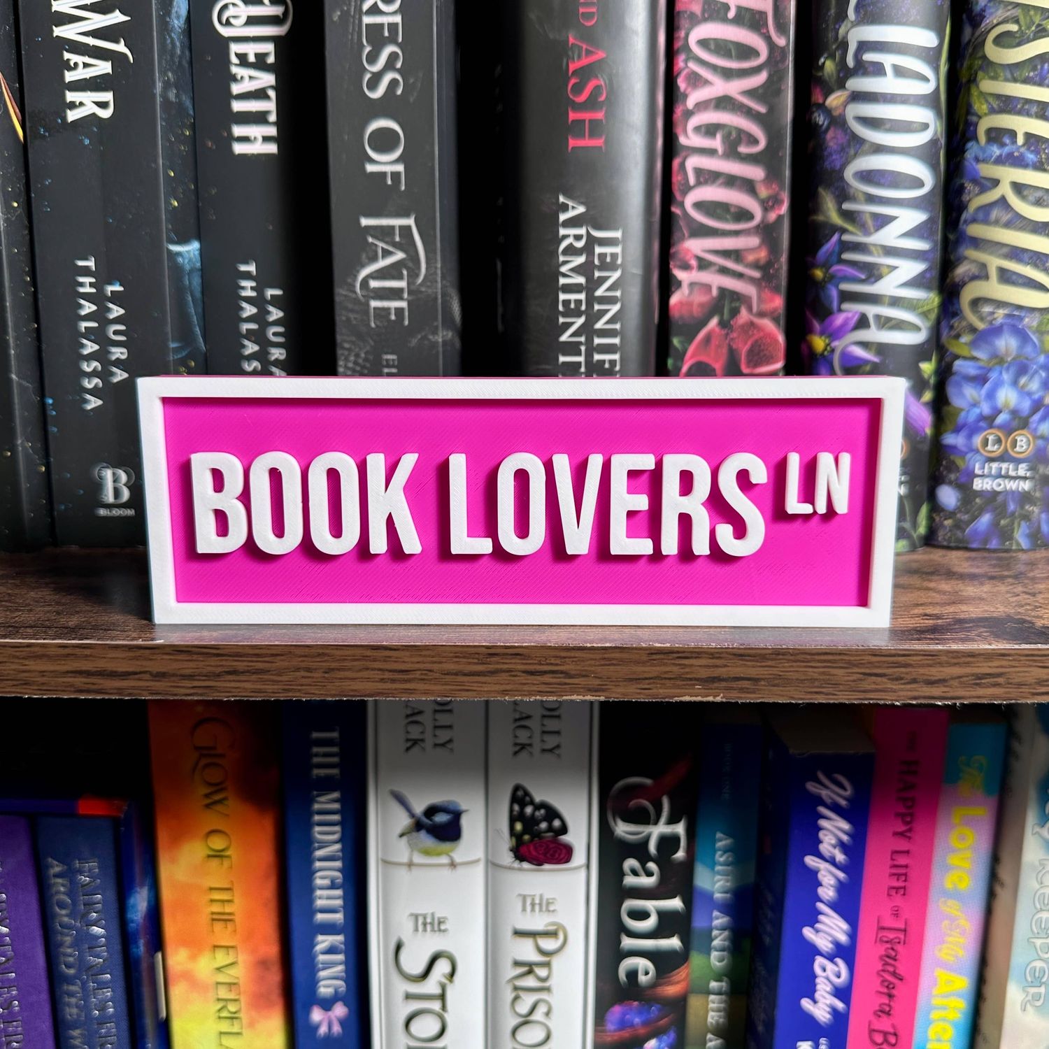 Book Lovers Street Sign | Bookshelf Decor, Color: Magenta