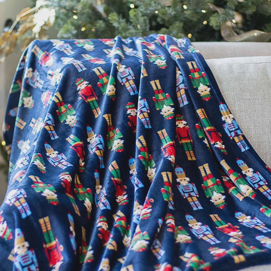 Navy Nutcracker Throw