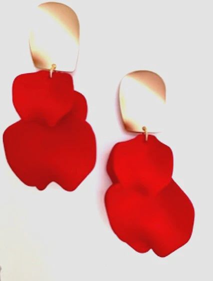 Nadia Red Pedal Earrings