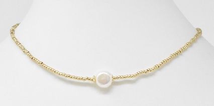 Charlotte Gold Pearl Necklace