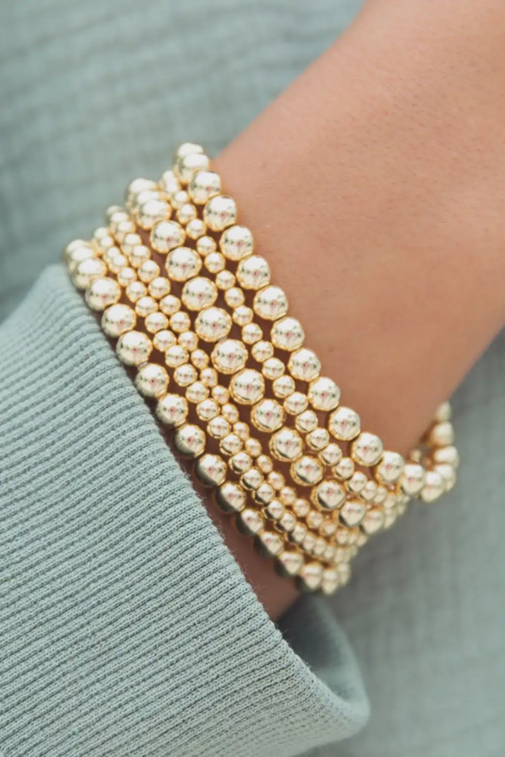 Gold Beaded Bracelet Set