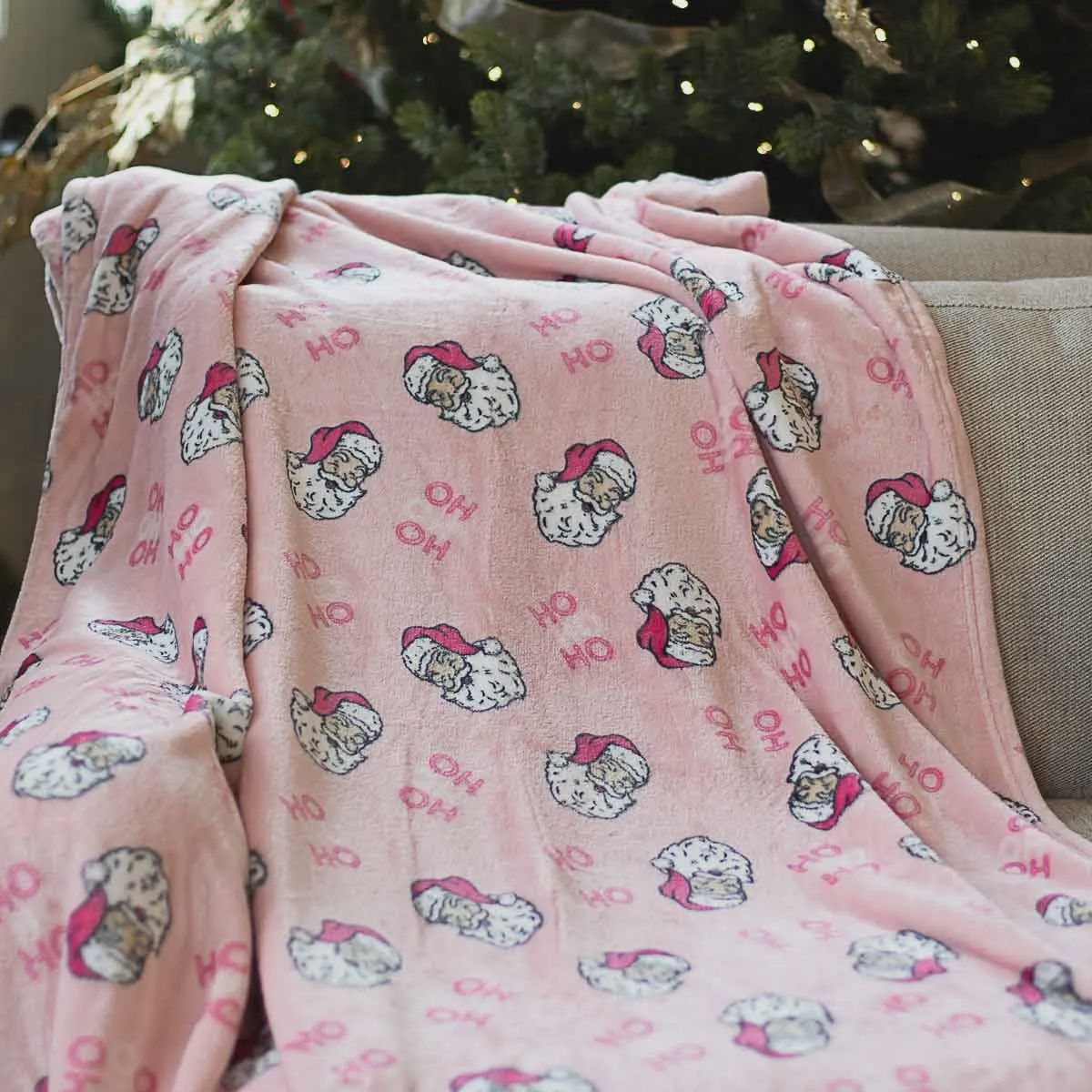 Pink Santa Throw