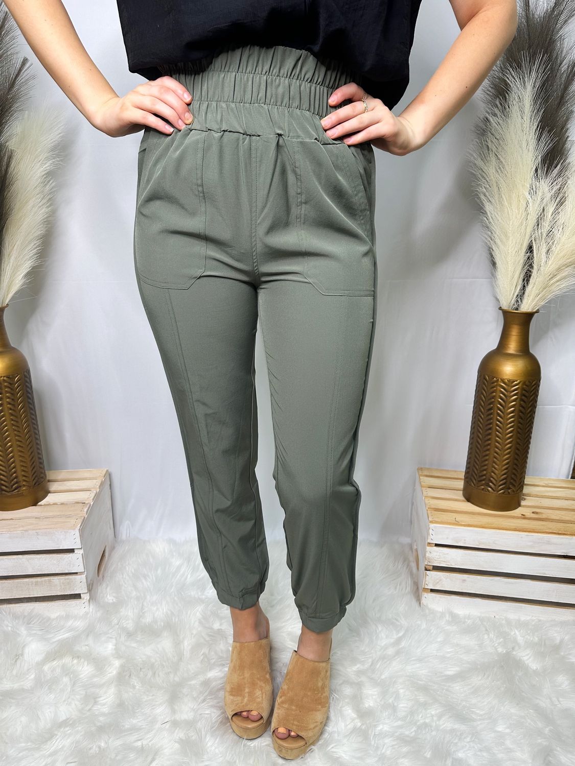 JOGGERS Army High Waisted, Size: small
