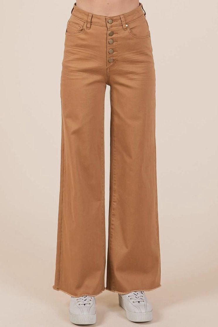 Camel Button Fly Pant, Size: Small
