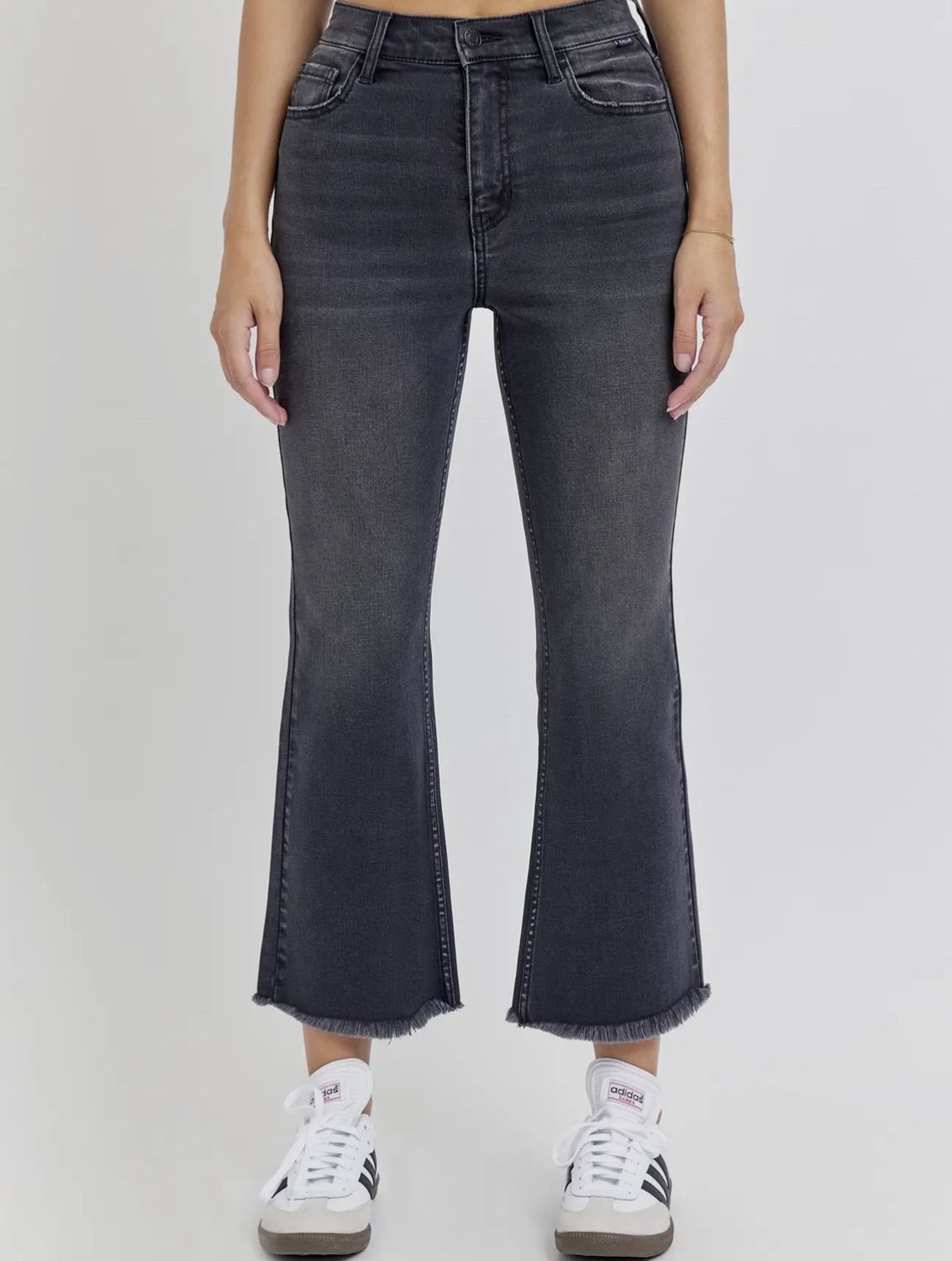 Washed Black HR Crop Flare