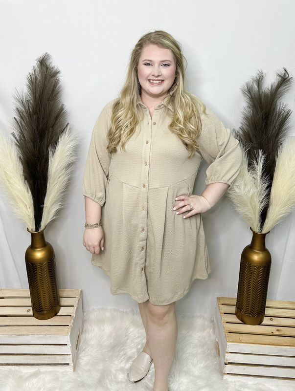 Curvy Latte Babydoll Dress