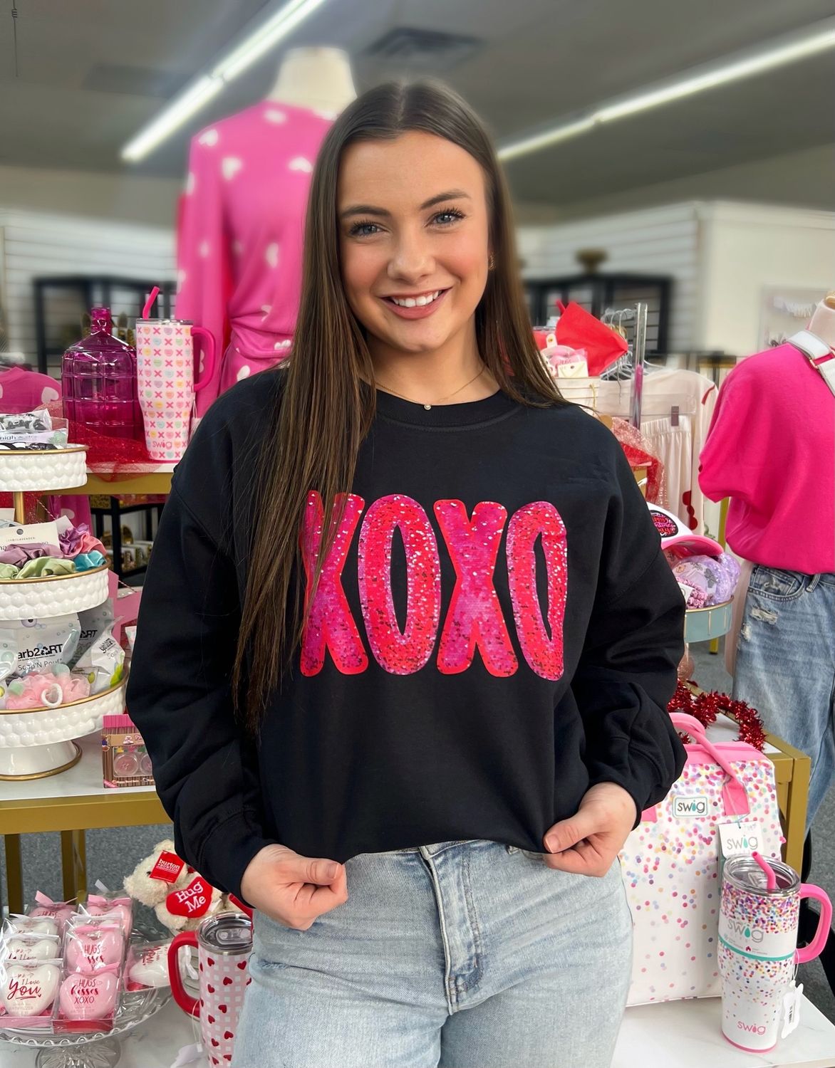 Black &quot;XOXO&quot; Sweatshirt