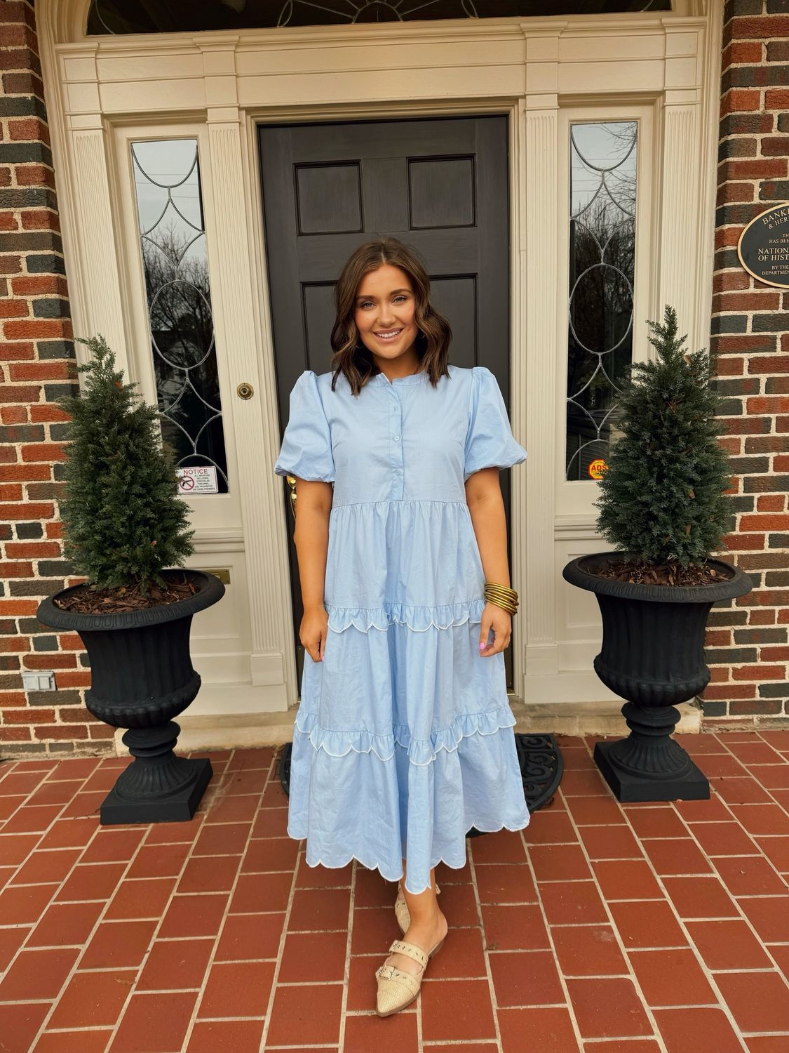 Powder Blue Puff Sleeve Maxi Dress