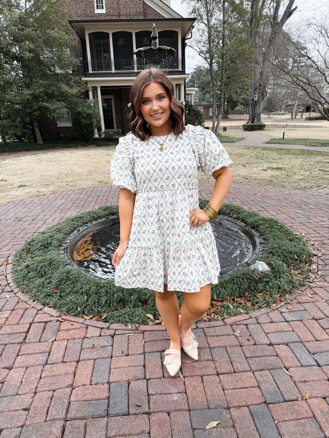 Off White Floral Dress