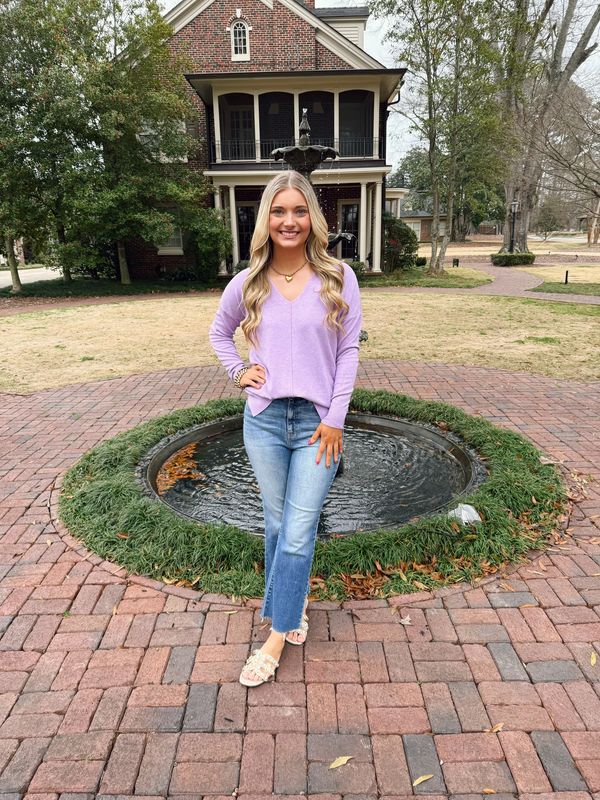 Lavender Front Seam Sweater