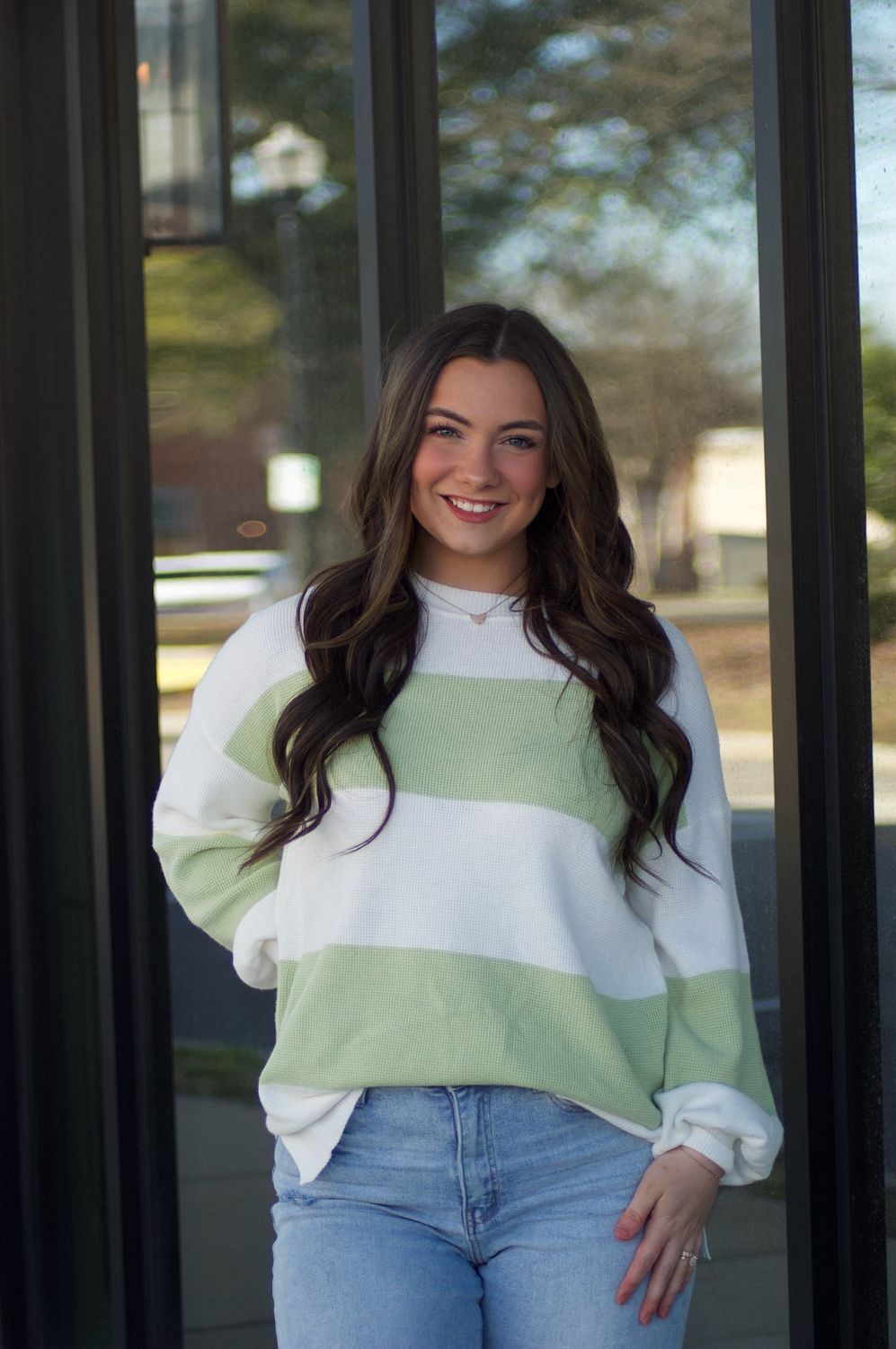 Mint Stripe Knit Sweater