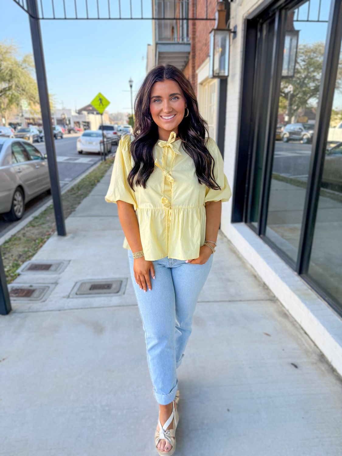 Butter Bow Puff Sleeve Top