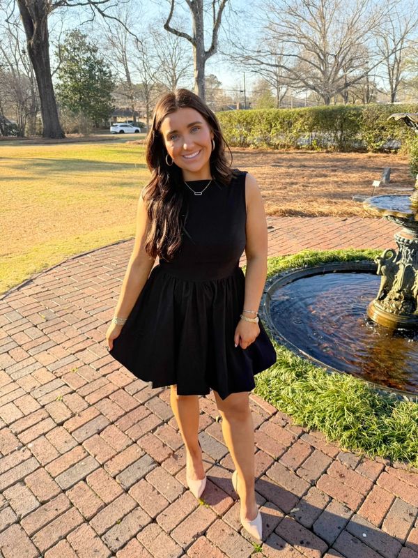 Black Bubble Hem Dress