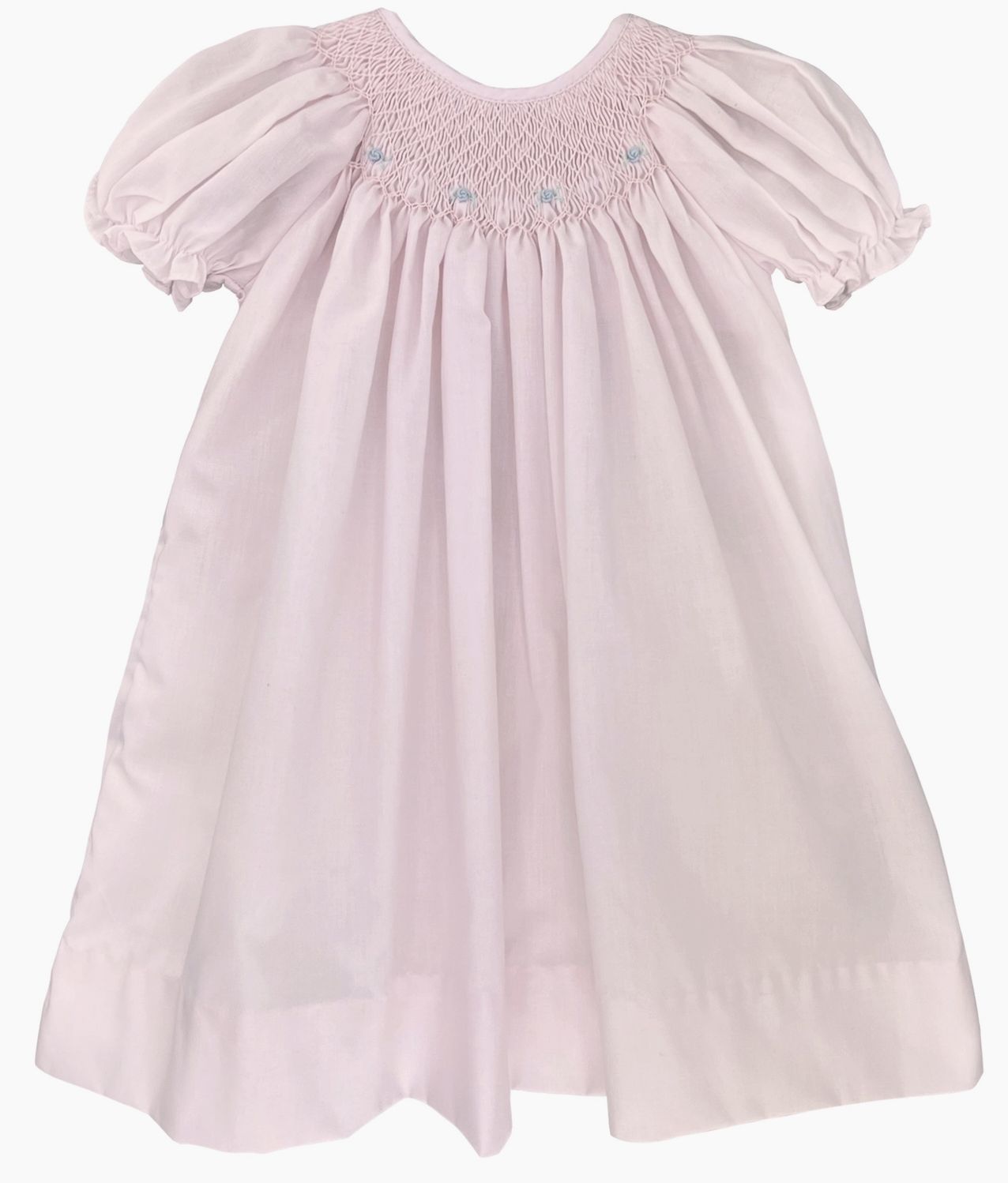 Pink Smocked Embroidered Gown