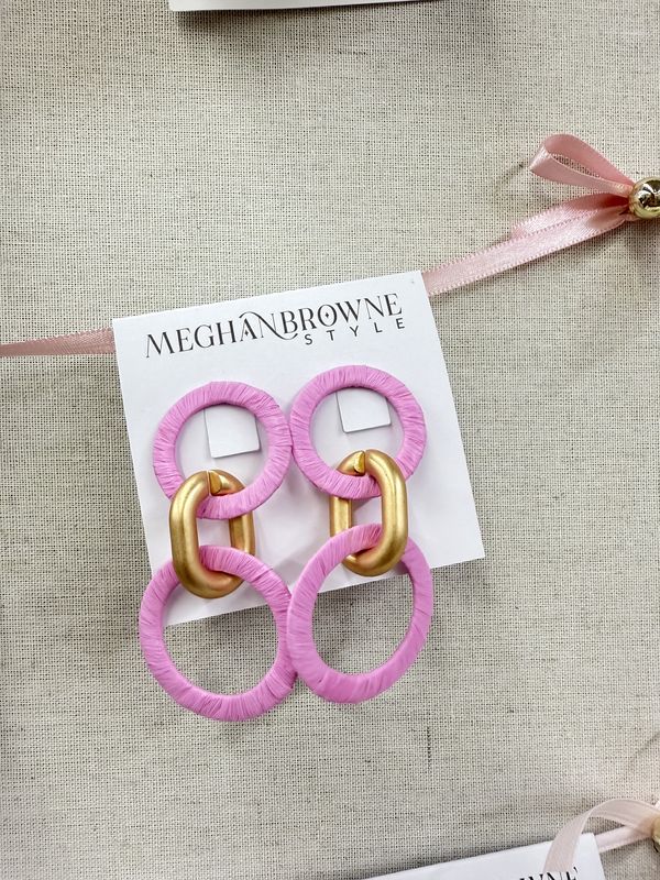 Pink &amp; Gold Link Hoop