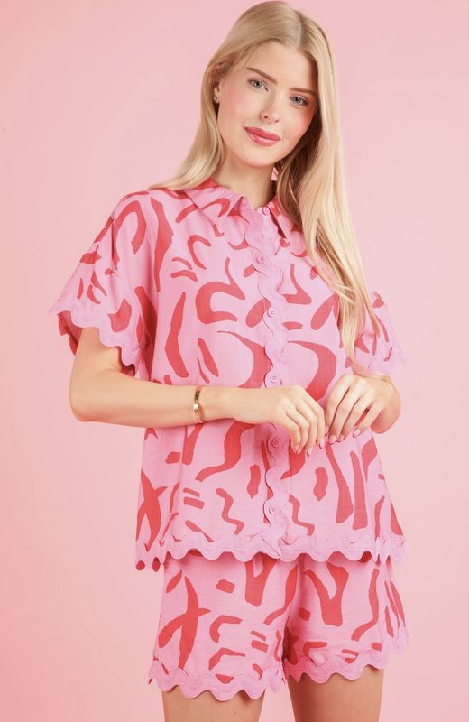 Pink Wave Trim Set