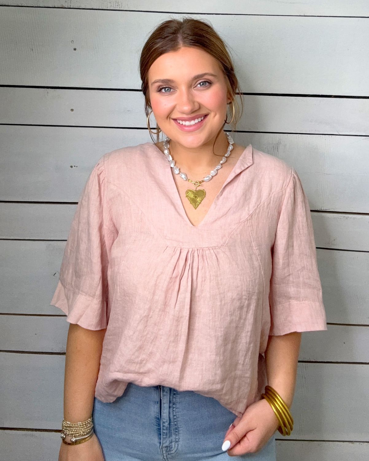 Rose V-Neck Top (ONE SIZE FITS ALL)