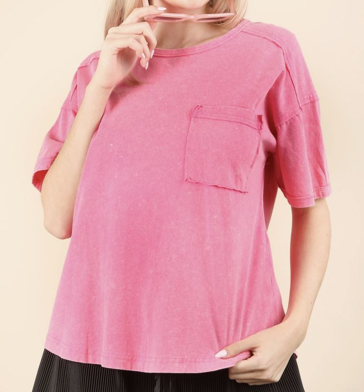 Pink Mineral Washed Top