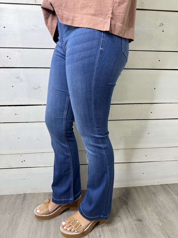 Mid Rise Petite Pull On Flare