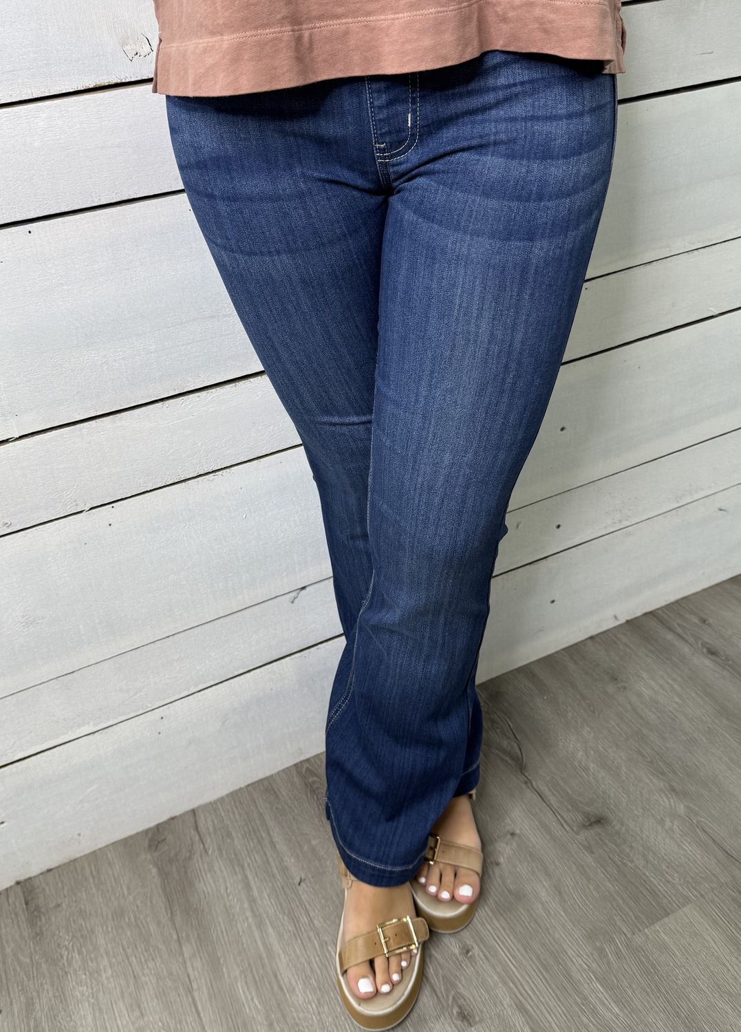 Dark Petite Pull On Flare