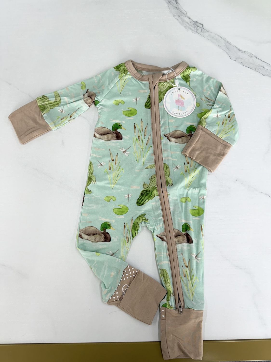 Ducks and Gators Zipper Onesie
