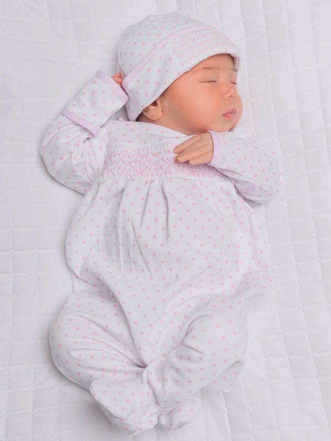 GINGHAM DOTS SLEEPER IN PINK