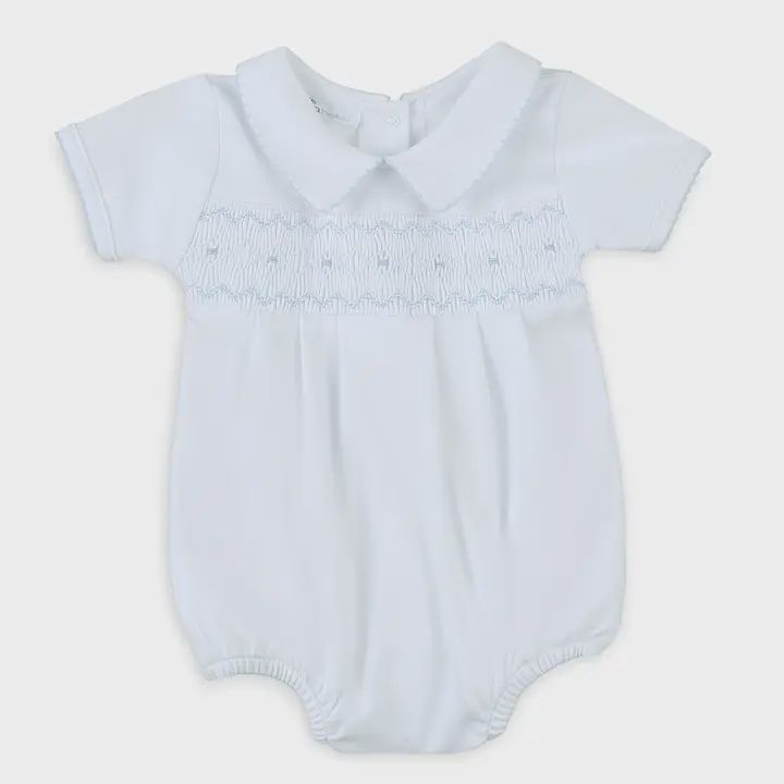 Landon Classic Smocked Short sleeve Bubble light blue