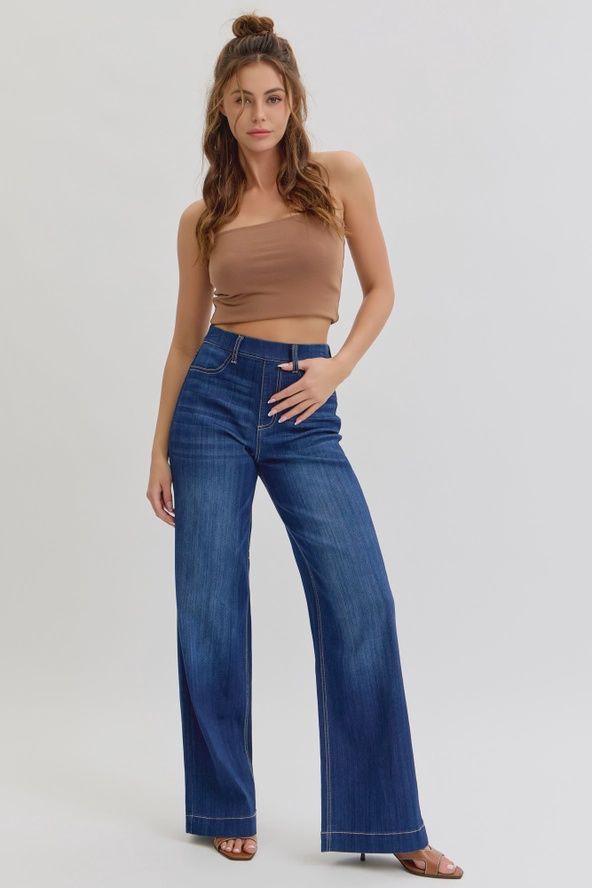 HIGH RISE WIDE LEG DENIM