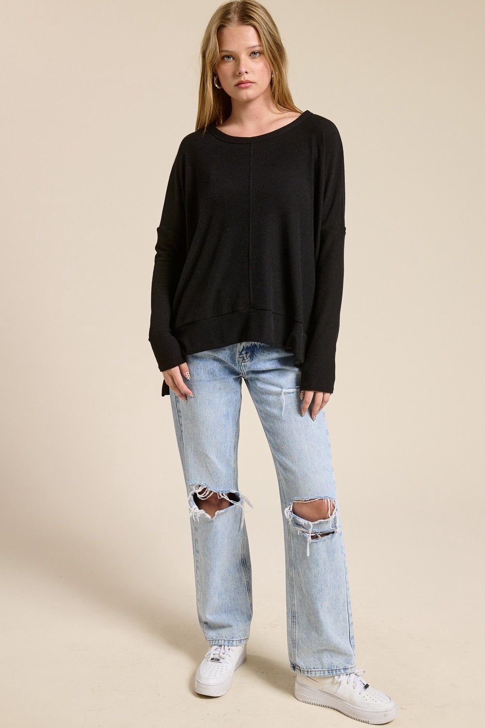 cloud knit hi low top