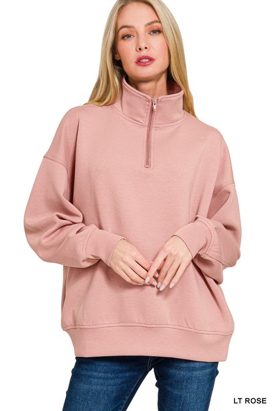 Scuba Half Zip Pullover lt rose