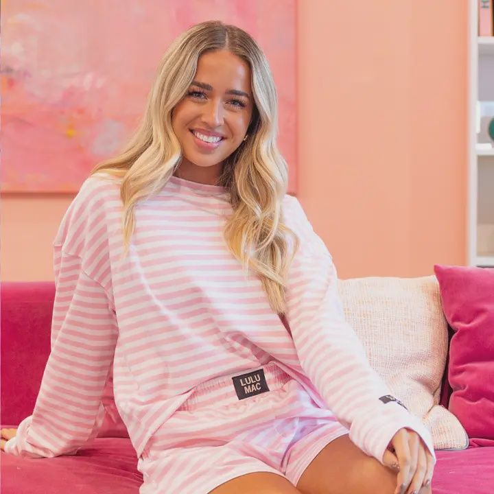 Lm-Stripe Short-Light Pink set