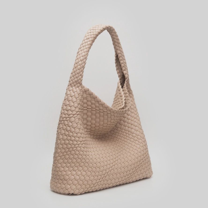 Tiara Woven Hobo Tote Bag with Pouch amanda